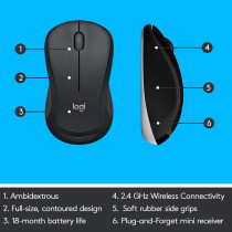 Logitech 920-008693 MK540 Wireless Keyboard and Mouse Combo for Windows, 2.4 GHz Wireless with Unifying USB-Receiver, Wireless Mouse, Multimedia Hot Keys, 3-Year Battery Life, PC/Laptop