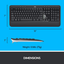 Logitech 920-008693 MK540 Wireless Keyboard and Mouse Combo for Windows, 2.4 GHz Wireless with Unifying USB-Receiver, Wireless Mouse, Multimedia Hot Keys, 3-Year Battery Life, PC/Laptop