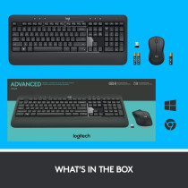 Logitech 920-008693 MK540 Wireless Keyboard and Mouse Combo for Windows, 2.4 GHz Wireless with Unifying USB-Receiver, Wireless Mouse, Multimedia Hot Keys, 3-Year Battery Life, PC/Laptop