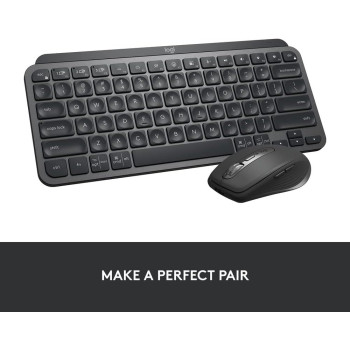 Logitech MX Keys Mini Minimalist Wireless Illuminated Keyboard, Compact, Bluetooth, Backlit, USB-C, Compatible with Apple macOS, iOS, Windows, Linux, Android, Metal Build, Arabic Keyboard - Graphite