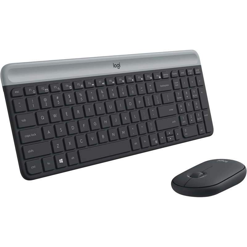 Logitech MK470 Slim Wireless Keyboard and Mouse Combo - Modern Compact Layout, Ultra Quiet, 2.4 GHz USB Receiver, Plug n' Play Connectivity, Compatible with Windows - Black