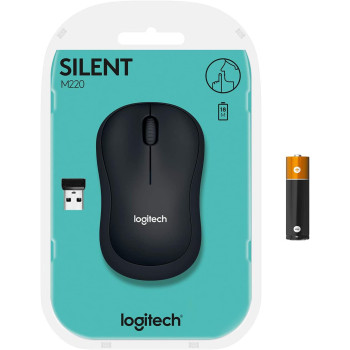 Logitech M220 Wireless Mouse, Silent Buttons, 2.4 Ghz With Usb Mini Receiver, 1000 Dpi Optical Tracking, 18-Month Battery Life, Ambidextrous Pc / Mac / Laptop - Charcoal Grey