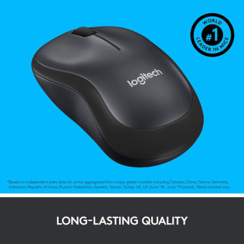 Logitech M220 Wireless Mouse, Silent Buttons, 2.4 Ghz With Usb Mini Receiver, 1000 Dpi Optical Tracking, 18-Month Battery Life, Ambidextrous Pc / Mac / Laptop - Charcoal Grey