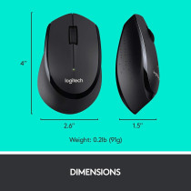 Logitech MK345 Wireless Keyboard and Mouse Combo, Full-Sized Keyboard with Palm Rest, Right-Handed Mouse, 2.4 GHz Wireless USB Receiver, Compatible with PC, laptop, Arabic Layout - Black