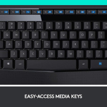 Logitech MK345 Wireless Keyboard and Mouse Combo, Full-Sized Keyboard with Palm Rest, Right-Handed Mouse, 2.4 GHz Wireless USB Receiver, Compatible with PC, laptop, Arabic Layout - Black