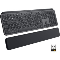 Logitech MX Keys Plus Advanced Wireless Illuminated Keyboard with Detachable Palm Rest, Tactile Responsive Typing, Backlighting, Bluetooth, USB-C, Apple macOS, Microsoft Windows, Linux