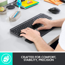 Logitech MX Keys Plus Advanced Wireless Illuminated Keyboard with Detachable Palm Rest, Tactile Responsive Typing, Backlighting, Bluetooth, USB-C, Apple macOS, Microsoft Windows, Linux