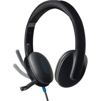 Logitech H540 Wired Headset, Stereo Headphone With Noise-Cancelling Microphone, Usb, On-Ear Controls, Mute Indicator Light, Pc/Mac/Laptop - Black