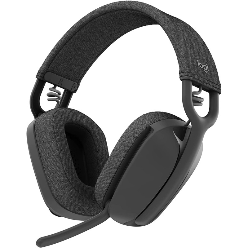 Logitech Zone Vibe 100 Lightweight Wireless Over-Ear Headphones with Noise-Cancelling Microphone, Advanced Multipoint Bluetooth Headset, Works with Teams, Google Meet, Zoom, Mac/PC - Graphite