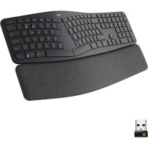 Logitech ERGO K860 Wireless Ergonomic Keyboard - Split Keyboard, Wrist Rest, Natural Typing, Stain-Resistant Fabric, Bluetooth and USB Connectivity, Compatible with Windows/Mac, Arabic Layout