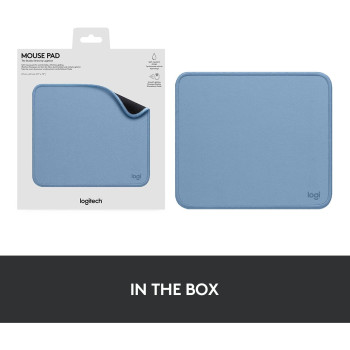 Logitech Mouse Pad - Studio Series, Computer Mouse Mat With Anti-Slip Rubber Base, Easy Gliding, Spill-Resistant Surface, Durable Materials, Portable, In A Fresh Modern Design - Blue Grey