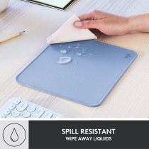 Logitech Mouse Pad - Studio Series, Computer Mouse Mat With Anti-Slip Rubber Base, Easy Gliding, Spill-Resistant Surface, Durable Materials, Portable, In A Fresh Modern Design - Blue Grey