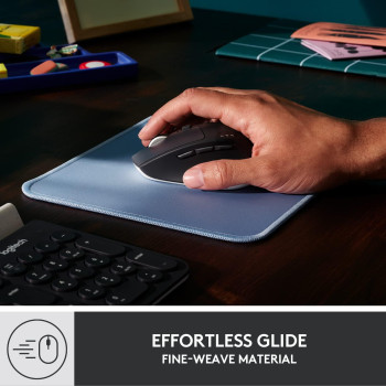 Logitech Mouse Pad - Studio Series, Computer Mouse Mat With Anti-Slip Rubber Base, Easy Gliding, Spill-Resistant Surface, Durable Materials, Portable, In A Fresh Modern Design - Blue Grey