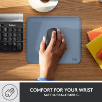 Logitech Mouse Pad - Studio Series, Computer Mouse Mat With Anti-Slip Rubber Base, Easy Gliding, Spill-Resistant Surface, Durable Materials, Portable, In A Fresh Modern Design - Blue Grey