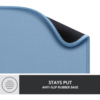 Logitech Mouse Pad - Studio Series, Computer Mouse Mat With Anti-Slip Rubber Base, Easy Gliding, Spill-Resistant Surface, Durable Materials, Portable, In A Fresh Modern Design - Blue Grey