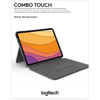 Logitech Combo Touch Ipad Air (4Th, 5Th Gen - 2020, 2022) Keyboard Case - Detachable Backlit Keyboard With Kickstand, Trackpad, Smart Connector, Ara Keyboard - Grey
