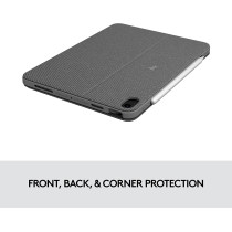 Logitech Combo Touch Ipad Air (4Th, 5Th Gen - 2020, 2022) Keyboard Case - Detachable Backlit Keyboard With Kickstand, Trackpad, Smart Connector, Ara Keyboard - Grey