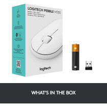 Logitech Pebble Wireless Mouse with Bluetooth or 2.4 GHz Receiver, Silent, Slim Computer Mouse with Quiet Clicks, for Laptop/Notebook/iPad/PC/Mac/Chromebook - Off White