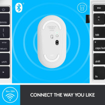 Logitech Pebble Wireless Mouse with Bluetooth or 2.4 GHz Receiver, Silent, Slim Computer Mouse with Quiet Clicks, for Laptop/Notebook/iPad/PC/Mac/Chromebook - Off White