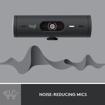 Logitech Brio 500 Full HD Webcam with Auto Light Correction, Show Mode, Dual Noise Reduction Mics, Privacy Cover, Works Microsoft Teams, Google Meet, Zoom, USB-C Cable - Graphite