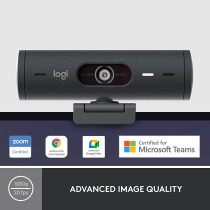 Logitech Brio 500 Full HD Webcam with Auto Light Correction, Show Mode, Dual Noise Reduction Mics, Privacy Cover, Works Microsoft Teams, Google Meet, Zoom, USB-C Cable - Graphite