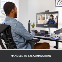 Logitech Brio 500 Full HD Webcam with Auto Light Correction, Show Mode, Dual Noise Reduction Mics, Privacy Cover, Works Microsoft Teams, Google Meet, Zoom, USB-C Cable - Graphite