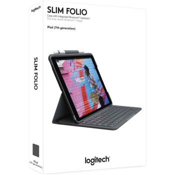 Logitech Ipad (7Th, 8Th, 9Th Generation) Keyboard Case, Slim Folio With Integrated Wireless Keyboard Graphite, Ara Keyboard