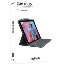 Logitech Ipad (7Th, 8Th, 9Th Generation) Keyboard Case, Slim Folio With Integrated Wireless Keyboard Graphite, Ara Keyboard