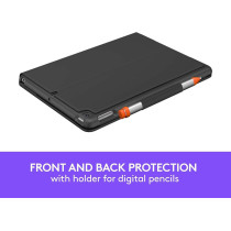Logitech Ipad (7Th, 8Th, 9Th Generation) Keyboard Case, Slim Folio With Integrated Wireless Keyboard Graphite, Ara Keyboard