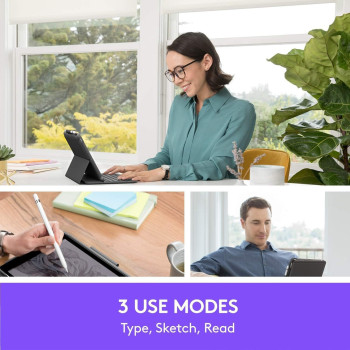 Logitech Ipad (7Th, 8Th, 9Th Generation) Keyboard Case, Slim Folio With Integrated Wireless Keyboard Graphite, Ara Keyboard