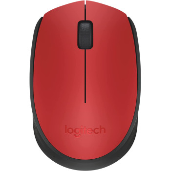 Logitech M171 Wireless Mouse for PC, Mac, Laptop, 2.4 GHz with USB Mini Receiver, Optical Tracking, 12-Months Battery Life, Ambidextrous - Red