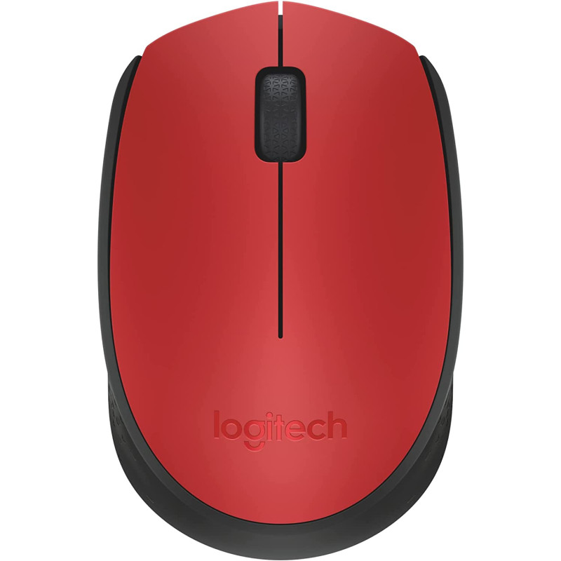 Logitech M171 Wireless Mouse for PC, Mac, Laptop, 2.4 GHz with USB Mini Receiver, Optical Tracking, 12-Months Battery Life, Ambidextrous - Red
