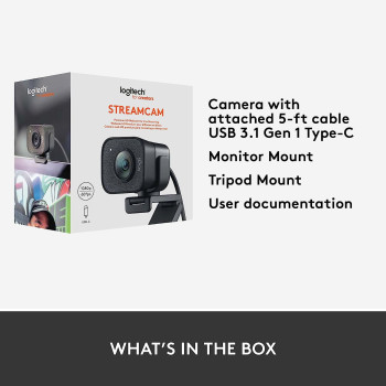 Logitech For Creators Streamcam - Premium Webcam Streaming And Video Content Creation, Full Hd 1080P 60 Fps, Glass Lens, Smart Autofocus, Usb Connection, Pc, Mac Graphite