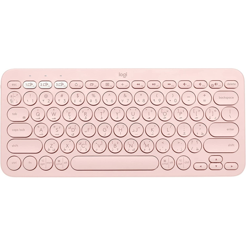 Logitech K380 Multi-Device Bluetooth Wireless Keyboard With Easy-Switch For Up To 3 Devices, Slim, 2 Year Battery Pc, Laptop, Windows, Mac, Chrome Os, Android, Ipad Os, Apple Tv - Rose - Ara, Intnl
