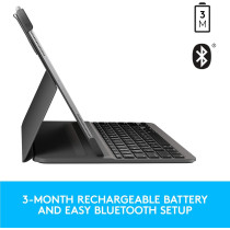 Logitech Slim Folio Pro Backlit Bluetooth Keyboard Case for iPad Pro 11-inch (1st, 2nd, 3rd, 4th gen - 2018, 2020, 2021, 2022) - Graphite; Arabic Layout