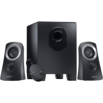 Logitech Z313 2.1 Multimedia Speaker System With Subwoofer, 50 Watts Peak Power, Strong Bass, 3.5Mm Audio Inputs, Control Pod, Pc/Ps4/Xbox/Tv/Smartphone/Tablet/Music Player Black, 980-000447