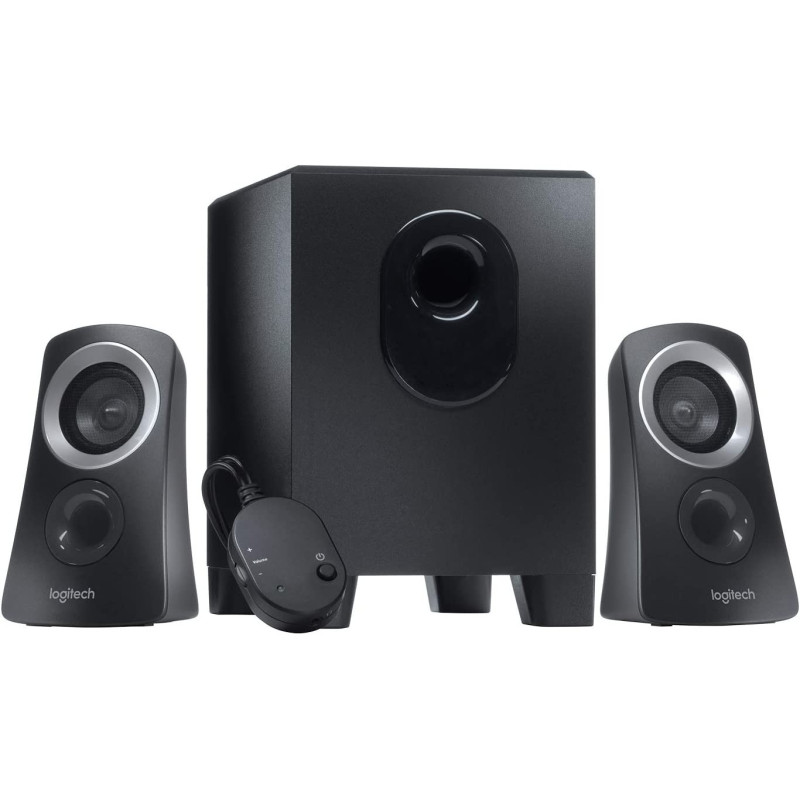Logitech Z313 2.1 Multimedia Speaker System With Subwoofer, 50 Watts Peak Power, Strong Bass, 3.5Mm Audio Inputs, Control Pod, Pc/Ps4/Xbox/Tv/Smartphone/Tablet/Music Player Black, 980-000447