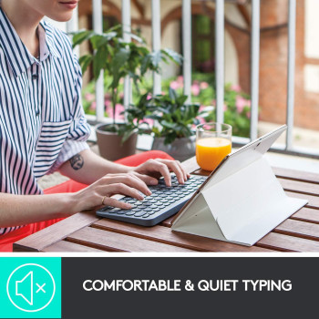 Logitech K380 Multi-Device Bluetooth Wireless Keyboard, Easy-Switch Design, Slim, Portable, 2 Year Battery, Works With Pc, Laptop, Windows, Mac, Android, Ipad Os, Apple Tv, Qwerty Ar Layout - Black