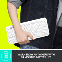 Logitech K380 Multi-Device Bluetooth Wireless Keyboard, Easy-Switch Design, Slim, Portable, 2 Year Battery, Works With Pc, Laptop, Windows, Mac, Android, Ipad Os, Apple Tv, Qwerty Ar Layout - Black