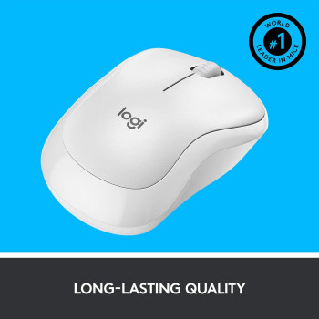 Logitech M220 Wireless Mouse, Silent Buttons, 2.4 Ghz With Usb Mini Receiver, 1000 Dpi Optical Tracking, 18 Month Battery Life, Ambidextrous Pc / Mac / Laptop, Off White