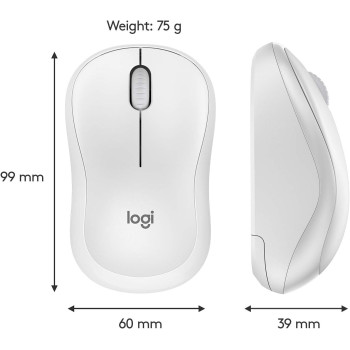 Logitech M220 Wireless Mouse, Silent Buttons, 2.4 Ghz With Usb Mini Receiver, 1000 Dpi Optical Tracking, 18 Month Battery Life, Ambidextrous Pc / Mac / Laptop, Off White