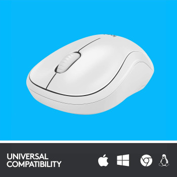 Logitech M220 Wireless Mouse, Silent Buttons, 2.4 Ghz With Usb Mini Receiver, 1000 Dpi Optical Tracking, 18 Month Battery Life, Ambidextrous Pc / Mac / Laptop, Off White