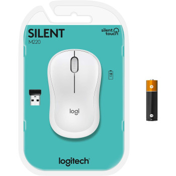 Logitech M220 Wireless Mouse, Silent Buttons, 2.4 Ghz With Usb Mini Receiver, 1000 Dpi Optical Tracking, 18 Month Battery Life, Ambidextrous Pc / Mac / Laptop, Off White