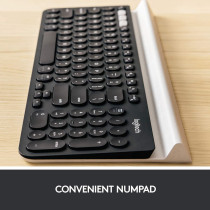 Logitech K780 Multi Device Wireless Keyboard 2.4Ghz & Bluetooth, Dark Grey, White, Black