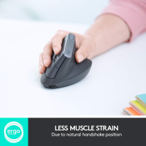 Logitech MX Vertical Wireless Mouse Advanced Ergonomic Design Reduces Muscle Strain, Control and Move Content Between 3 Windows and Apple Computers (Bluetooth or USB), Rechargeable, Graphite
