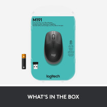 Logitech Wireless Mouse M190, Full Size Ambidextrous Curve Design,18-Month Battery with Power Saving Mode,USB Receiver,Precise Cursor Control and Scrolling,Wide Scroll Wheel,Scooped Buttons -Charcoal