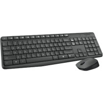 Logitech MK235 Wireless Keyboard and Mouse Combo for Windows, 2.4 GHz Wireless with Unifying USB-Receiver, Wireless Mouse, 15 FN Keys, 3-Year Battery Life, PC/Laptop, US INTL Layout - Black
