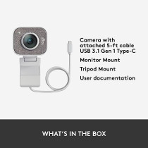 Logitech for Creators StreamCam - Premium Webcam for Streaming and Video Content Creation, Full HD 1080p 60 fps, Premium Glass Lens, Smart Autofocus, USB Connection, for PC, Mac - White