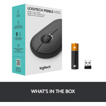 Logitech Pebble M350 Wireless Mouse with Bluetooth or USB Silent, Slim Computer Mouse Certified Works with Chromebook Graphite, 910-005743, M355
