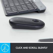 Logitech Pebble M350 Wireless Mouse with Bluetooth or USB Silent, Slim Computer Mouse Certified Works with Chromebook Graphite, 910-005743, M355